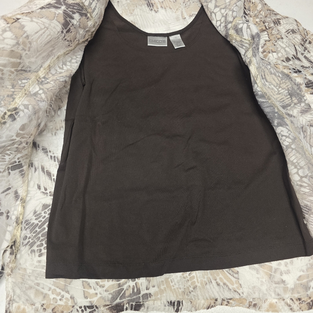 Abstract Patterned Button-Up Blouse - image 4